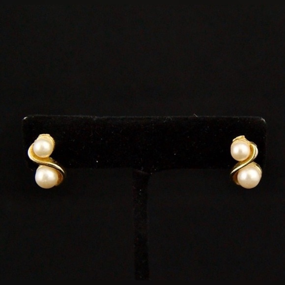 Glam Vintage Earrings Lot Statement Gold Rhinestone Pearl Bundle Estate Lot - Picture 5 of 14